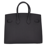 Hermès 25cm Birkin Sellier Black Epsom Leather Palladium Hardware