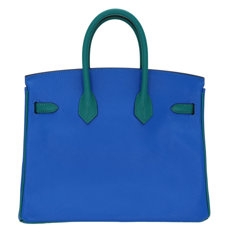 Hermès 25cm Birkin HSS Bleu Hydra/Bleu Paon Chevre Brushed Palladium Hardware