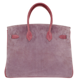 Hermès 35cm Birkin Doblis Pink/Lilac Suede Brushed Palladium Hardware