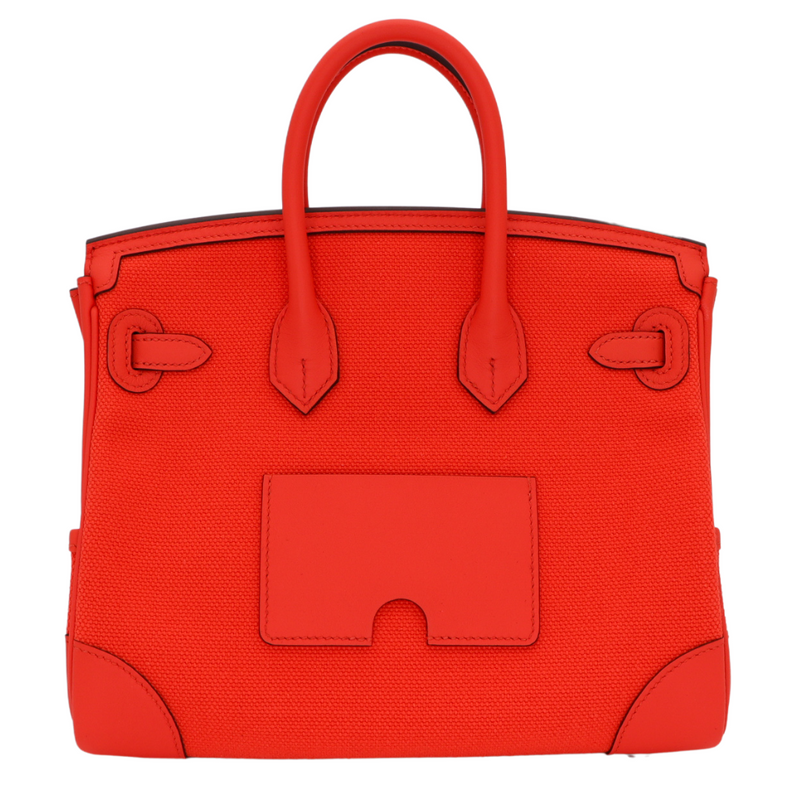 Hermès 25cm Birkin Cargo Orange Field Toile/Swift Leather Palladium Hardware