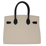 Hermès 30cm Birkin Sellier HSS Craie/Black Epsom Leather Brushed Gold Hardware