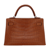 Hermès Kelly II Sellier Mini Gold Matte Alligator Palladium Hardware