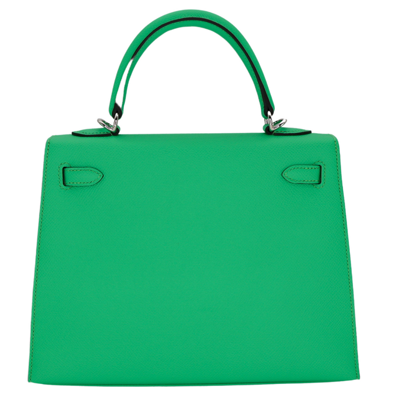 Hermès 25cm Kelly Sellier Vert Comics Epsom Leather Palladium Hardware