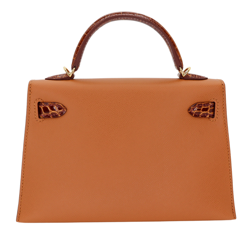 Hermès Kelly II Sellier Mini Touch Gold/Miel Madam Leather/Shiny Alligator Gold Hardware