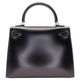 Hermès 25cm Kelly Sellier Black Box Calf Leather Palladium Hardware