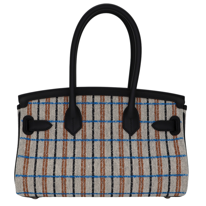 Hermès 29cm Birkin Shoulder Embroidered Canvas/Swift Ecru Leather Palladium Hardware