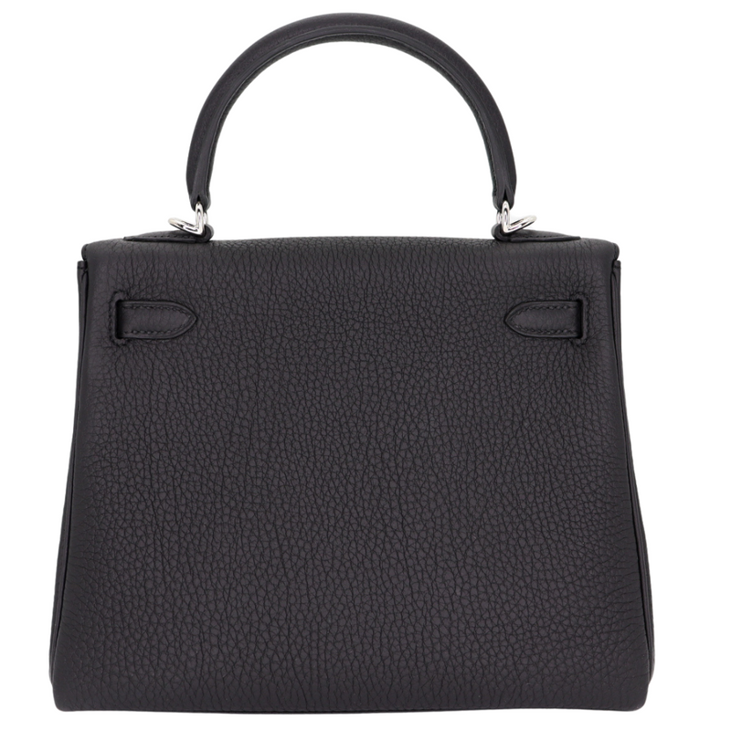 Hermès 25cm Kelly Retourne Black Togo Leather Palladium Hardware