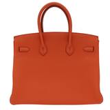 Hermès 35cm Birkin Terre Battue Togo Leather Palladium Hardware