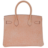 Hermès 30cm Birkin Orange Dalmatian Buffalo Leather Gold Hardware