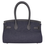 Hermès 29cm Birkin Shoulder Denim/Black Swift Leather Palladium Hardware