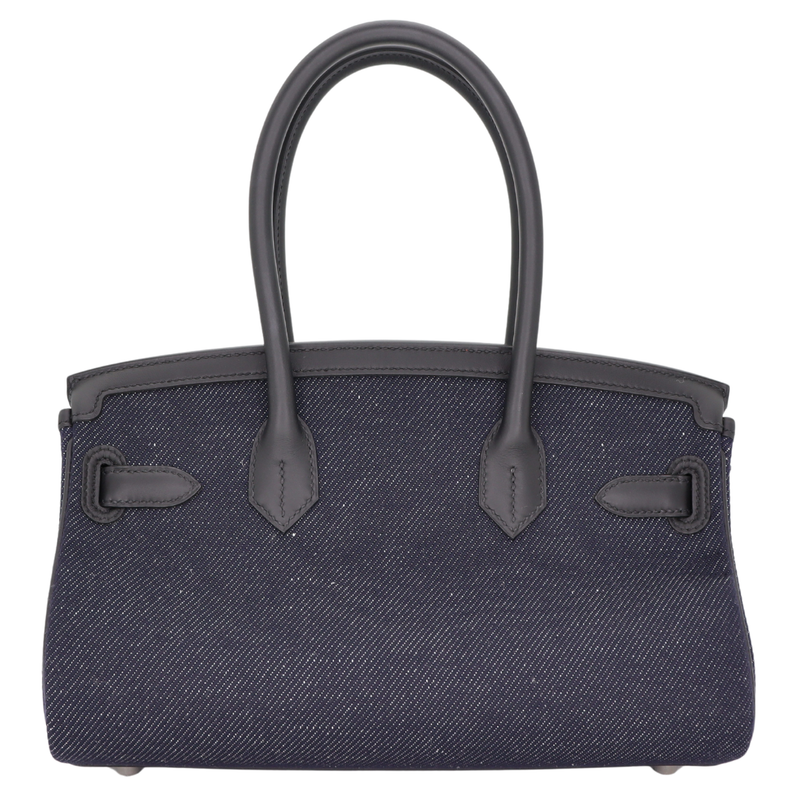 Hermès 29cm Birkin Shoulder Denim/Black Swift Leather Palladium Hardware
