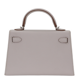 Hermès Kelly II Sellier Mini Gris Pale Epsom Leather Palladium Hardware