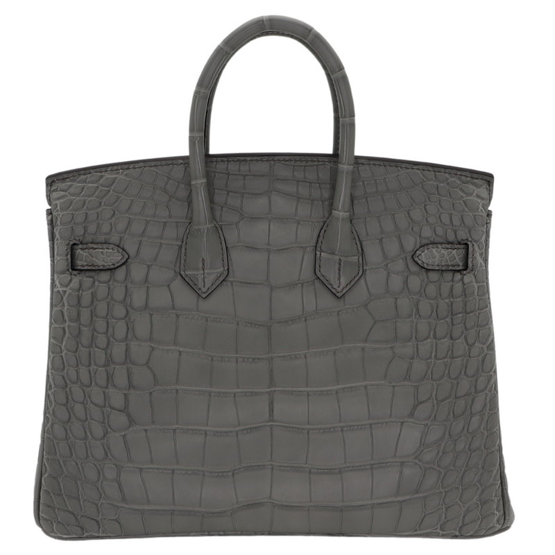 Hermès 25cm Birkin Gris Cement Matte Alligator Palladium Hardware