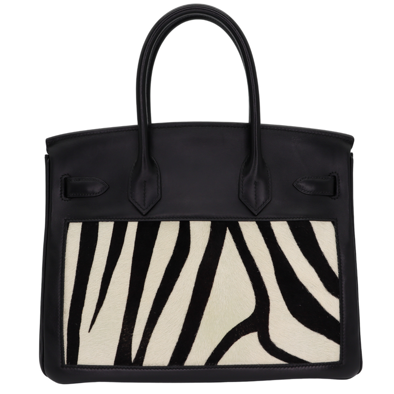 Hermès 30cm Birkin Black Zebra/Box Calf Leather Palladium Hardware