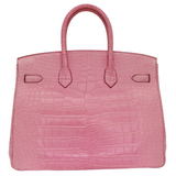 Hermès 35cm Birkin Bubblegum Matte Alligator Palladium Hardware