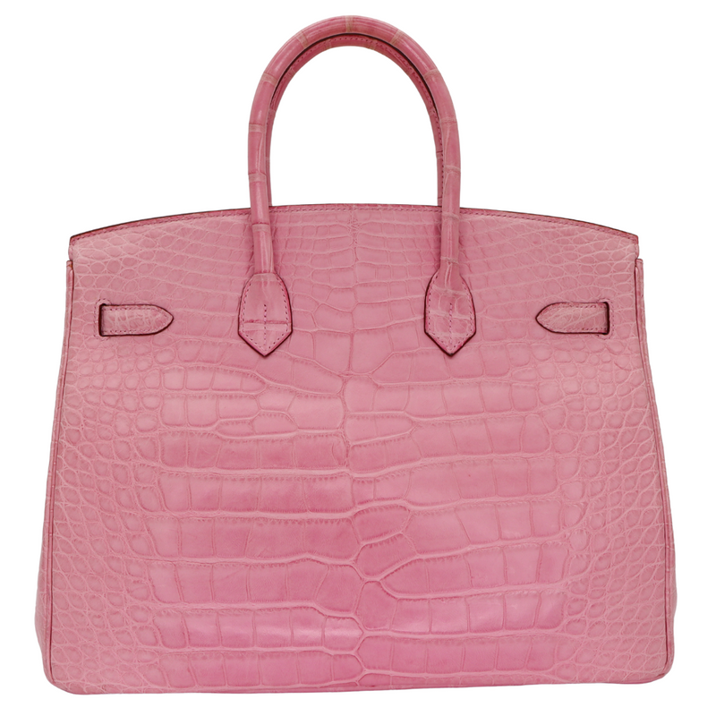 Hermès 35cm Birkin Bubblegum Matte Alligator Palladium Hardware