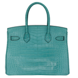 Hermès 30cm Birkin Bleu Saint Cyr Matte Alligator Palladium Hardware