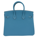 Hermès 25cm Birkin Bleu Jean Togo Leather Palladium Hardware