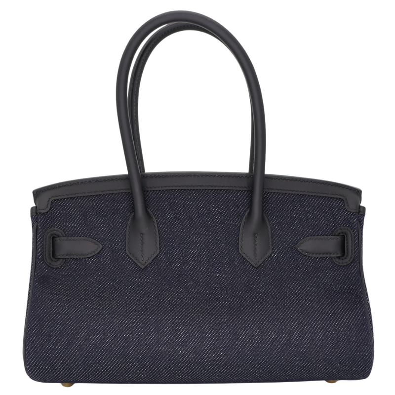 Hermès 29cm Birkin Shoulder Denim/Black Swift Leather Gold Hardware