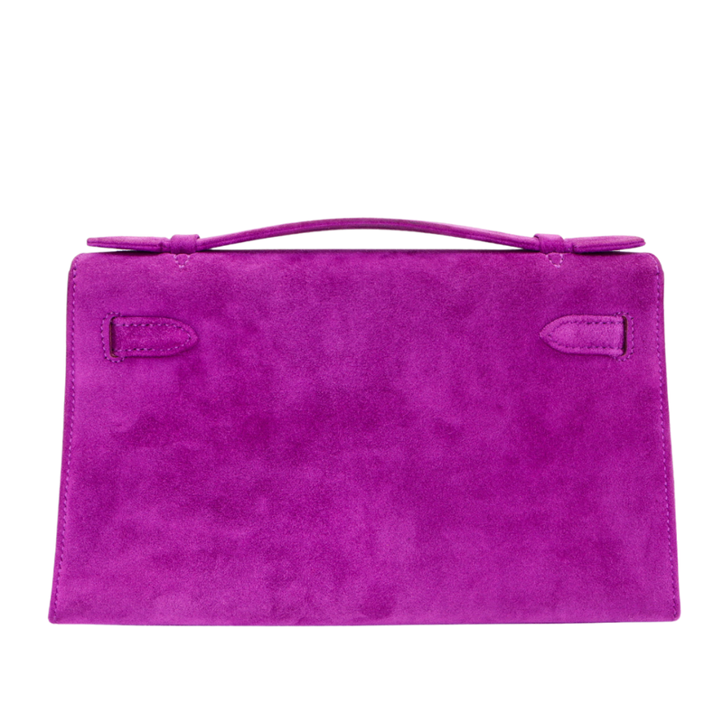 Hermès Kelly Pochette Doblis Ultraviolet Suede Gold Hardware