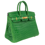 Hermès 25cm Birkin Cactus Shiny Niloticus Crocodile Gold Hardware