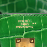 Hermès 25cm Birkin Cactus Shiny Niloticus Crocodile Gold Hardware