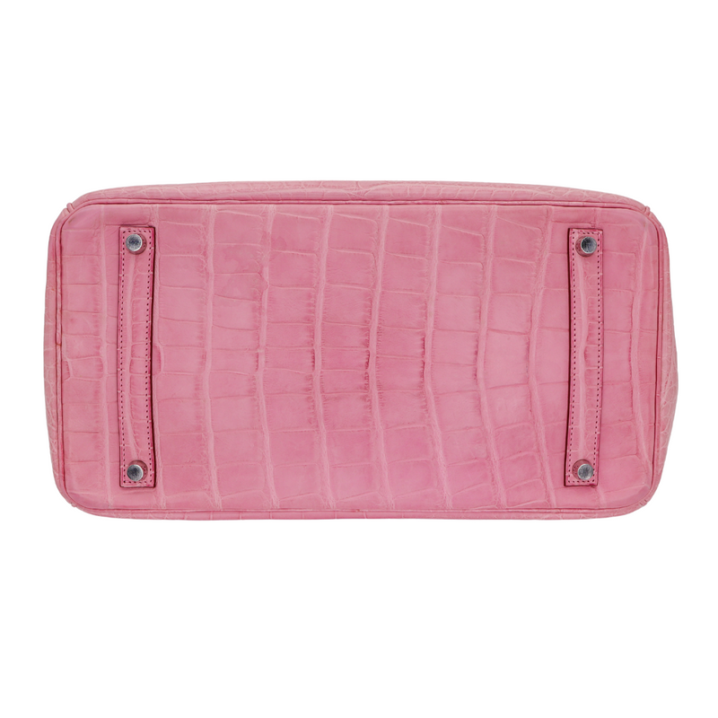 Hermès 35cm Birkin Bubblegum Matte Alligator Palladium Hardware