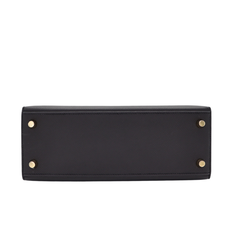 Hermès 25cm Kelly Sellier HSS Black/Gold Epsom Leather Brushed Gold Hardware