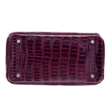 Hermès 30cm Birkin Amethyst Shiny Porosus Crocodile Palladium Hardware