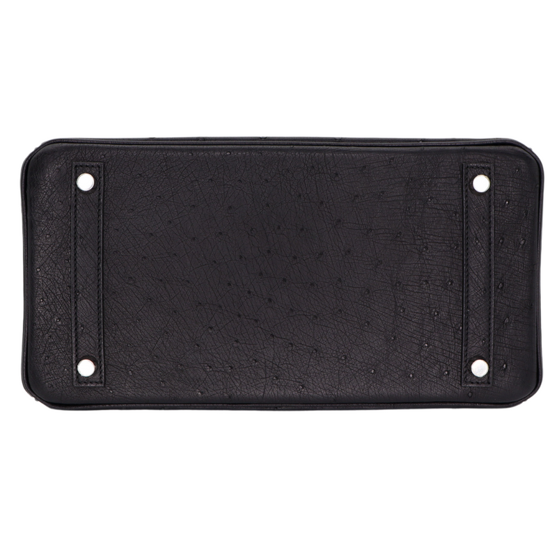 Hermès 30cm Birkin Black Ostrich Palladium Hardware