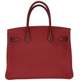 Hermès 30cm Birkin Touch Rouge H Clemence Sombrero Leather Gold Hardware