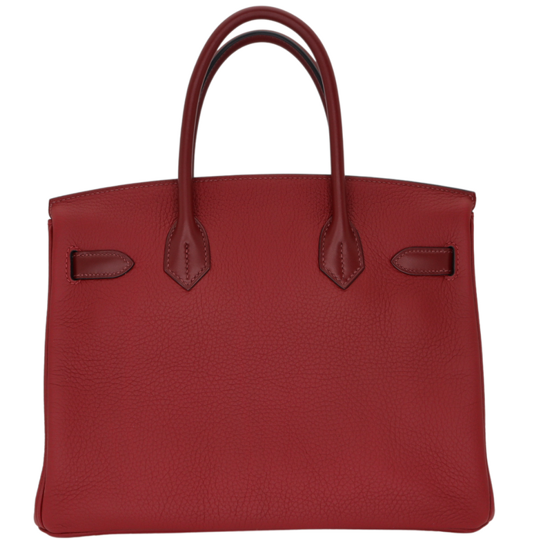 Hermès 30cm Birkin Touch Rouge H Clemence Sombrero Leather Gold Hardware