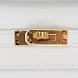 Hermès Kelly Pochette Blanc (White) Swift Leather Gold Hardware