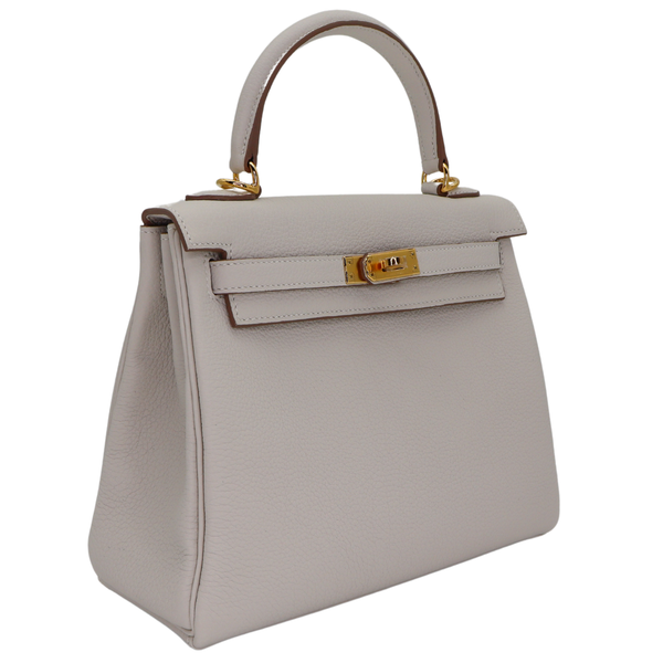 Hermès 25cm Kelly Retourne Gris Pale Togo Leather Gold Hardware