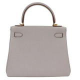 Hermès 25cm Kelly Retourne Gris Pale Togo Leather Gold Hardware