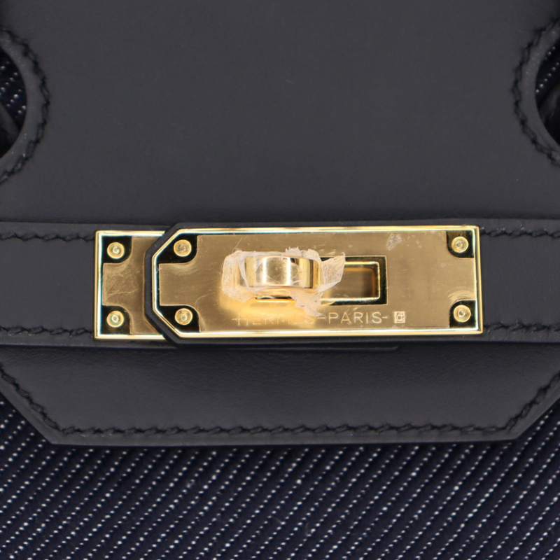 Hermès 29cm Birkin Shoulder Denim/Black Swift Leather Gold Hardware