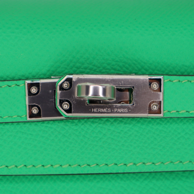 Hermès 25cm Kelly Sellier Vert Comics Epsom Leather Palladium Hardware