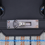 Hermès 29cm Birkin Shoulder Embroidered Canvas/Swift Ecru Leather Palladium Hardware