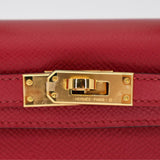 Herm�s Kelly Mini II Rouge Grenat Epsom Leather Gold Hardware