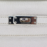 Hermès Kelly Pochette Silver Metallic Swift Leather Palladium Hardware