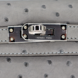 Hermès Kelly II Sellier Mini Bleu Glacier Ostrich Palladium Hardware