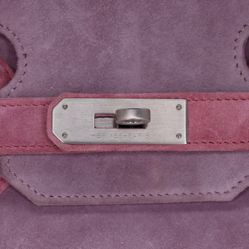 Hermès 35cm Birkin Doblis Pink/Lilac Suede Brushed Palladium Hardware