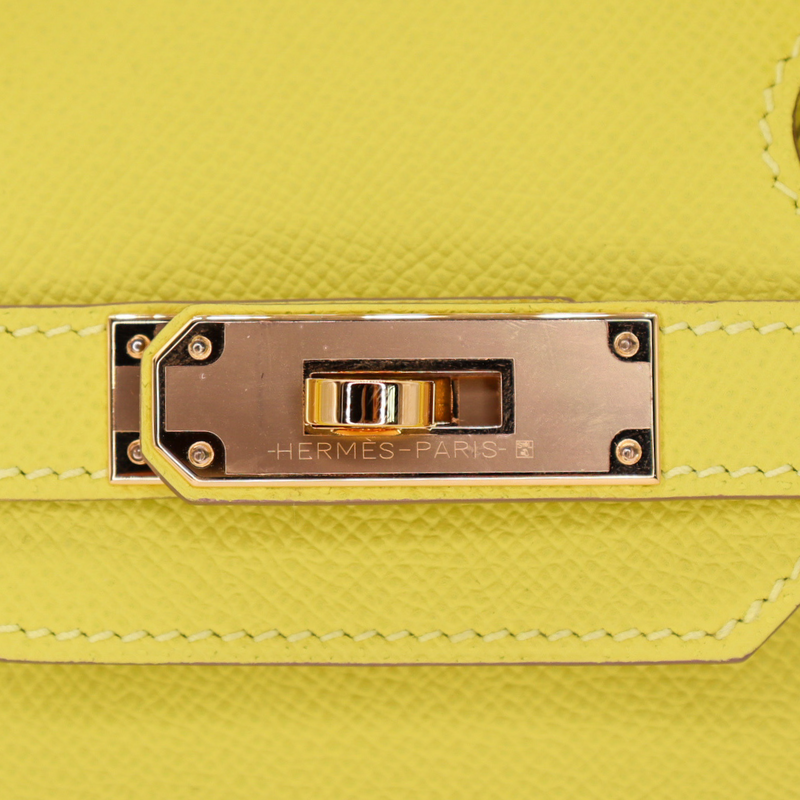 Hermès 30cm Birkin Lime Epsom Leather Rose Gold Hardware