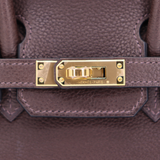 Hermès 25cm Birkin Ebene Barenia Faubourg Gold Hardware