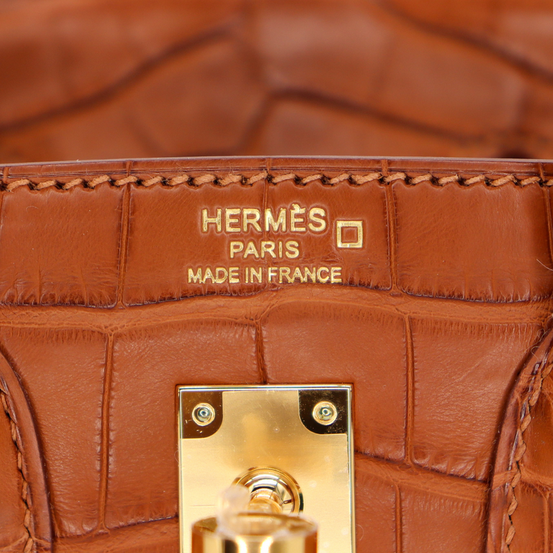 Hermès 25cm Birkin Gold Matte Alligator Gold Hardware