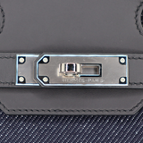 Hermès 29cm Birkin Shoulder Denim/Black Swift Leather Palladium Hardware