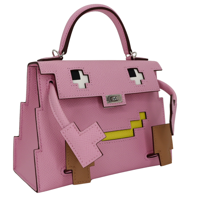 Hermès Kelly Doll Picto Mauve Sylvestre Epsom Leather Palladium Hardware