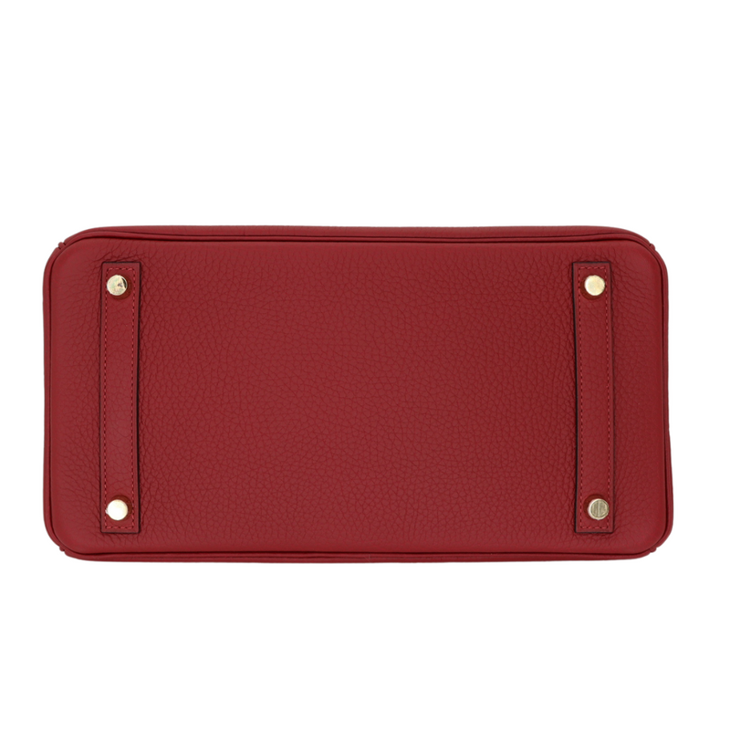 Hermès 30cm Birkin Touch Rouge H Clemence Sombrero Leather Gold Hardware