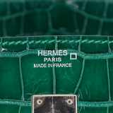 Hermès 25cm Birkin Emerald Shiny Alligator Palladium Hardware