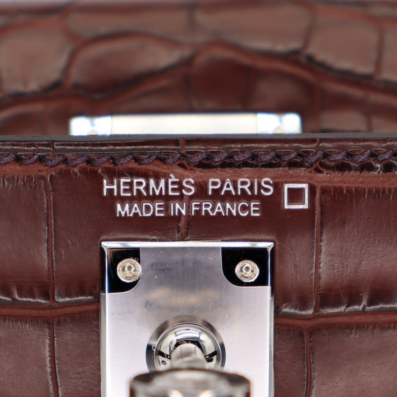 Hermès Mini Kelly II Havane Matte Alligator Palladium Hardware